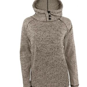 Victory Outfitters Heathered Beige Tan Button-Up Hoodie Pullover